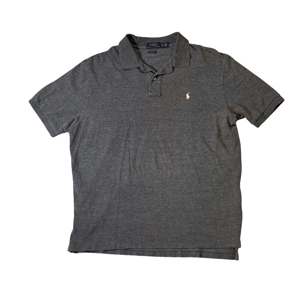 Polo Ralph Lauren mens XL classic fit gray cotton pique polo shirt EUC